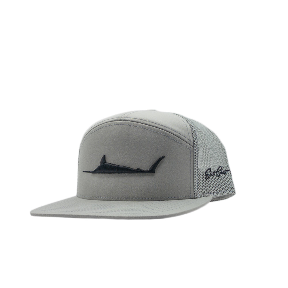 Quarry Gray Richardson Seven Panel Puff Embroider Marlin Hat