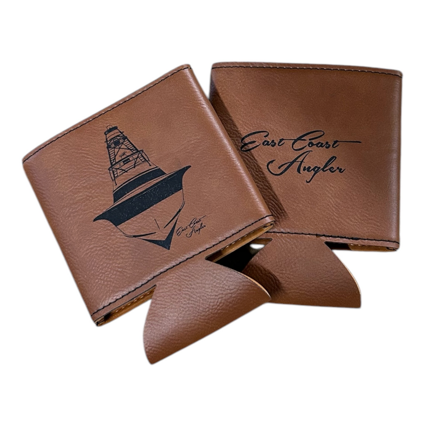 East Coast Angler Sportfisher Leather Beverage Holder