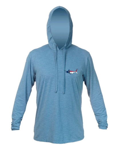 NC Marlin Flag Long Sleeve Hooded T-Shirt